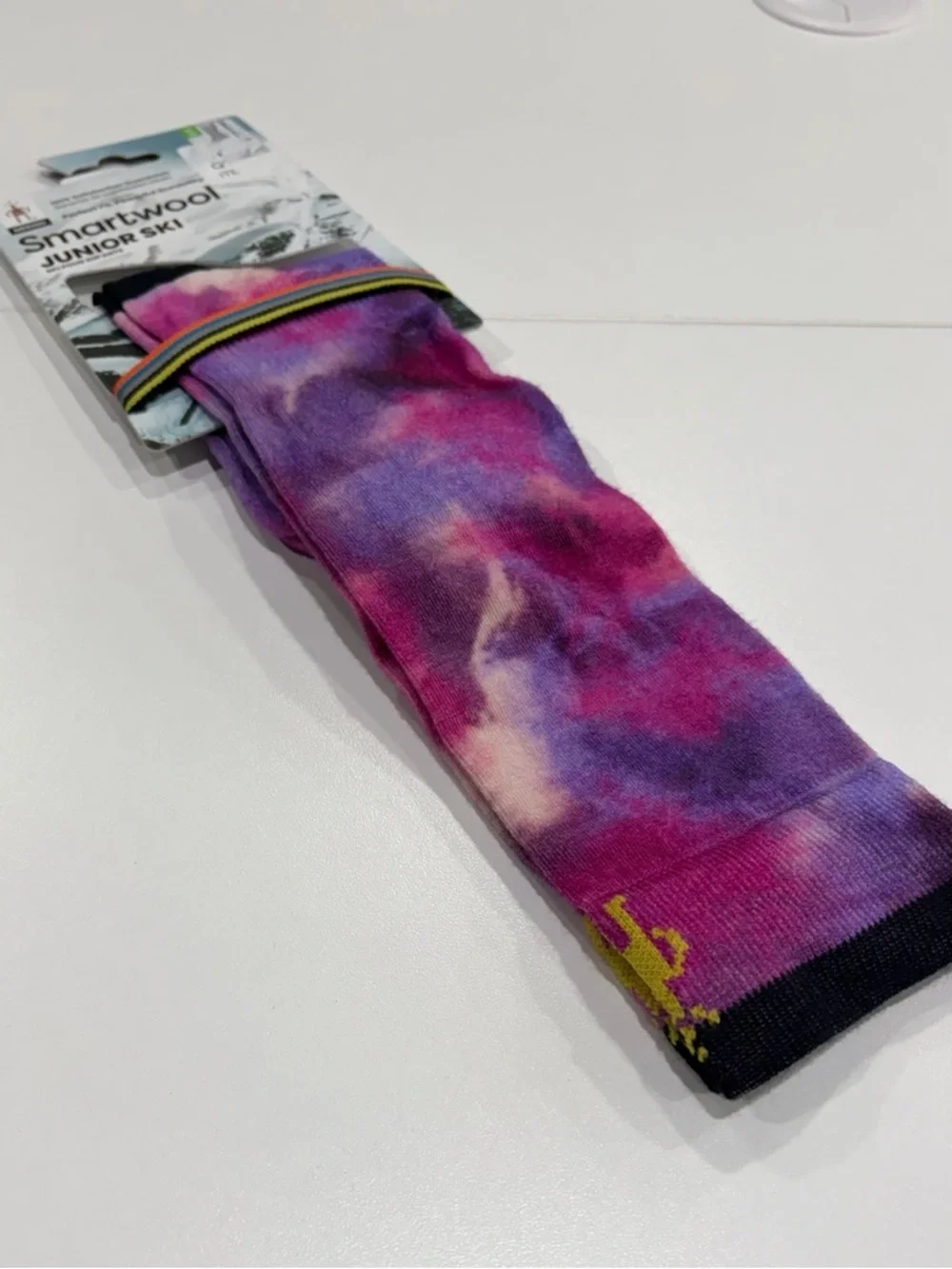 SmartWool Boys Girls Kids Medium Tie Dye Print Zero Cushion Ski Socks Pink NWT